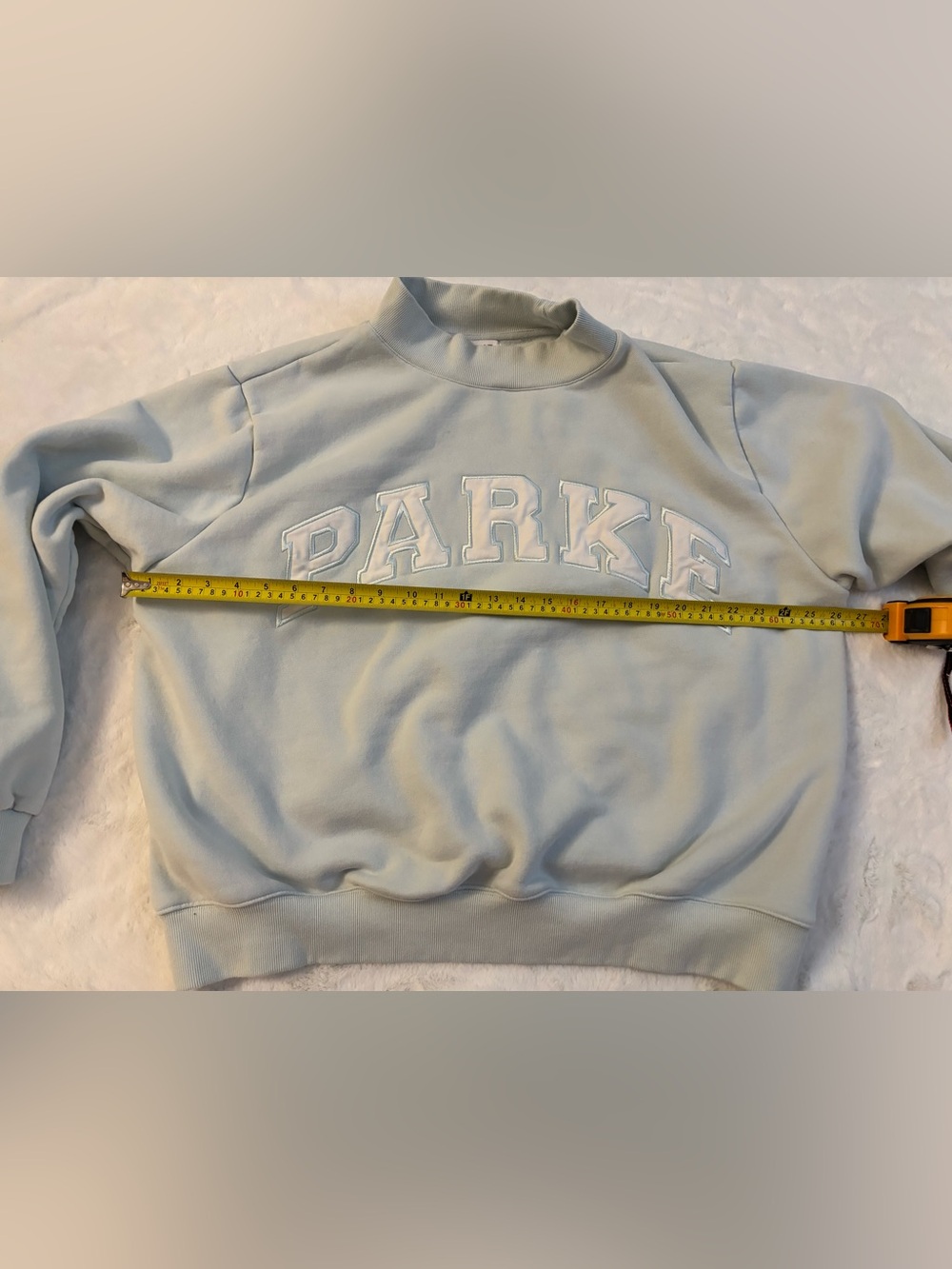 Parke Bridal Varsity Mockneck - Pale Blue + White L/XL - Picture 3 of 9